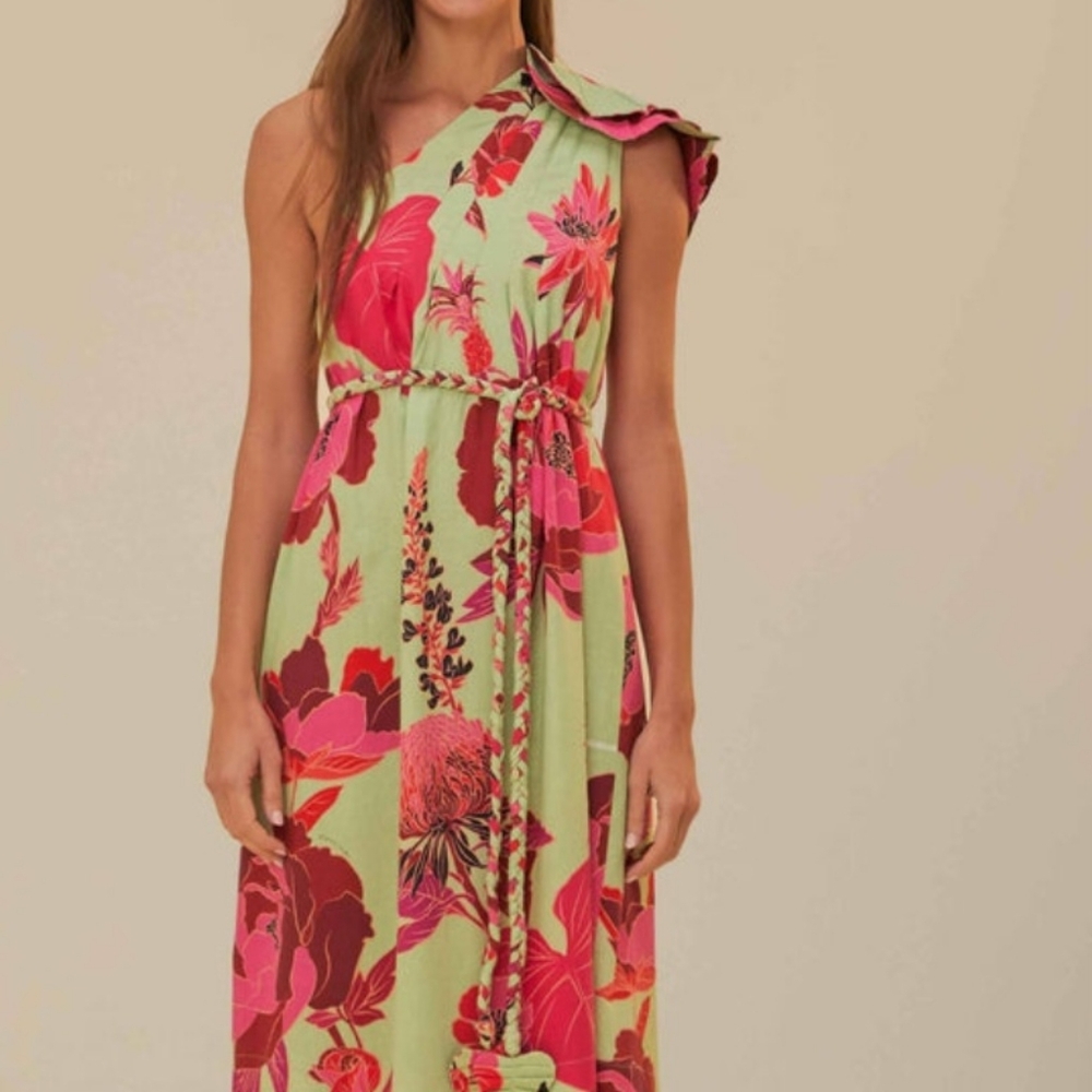 NWT Green fresh garden lenzing™ ecovero™ euroflax™ FARM Rio maxi dress